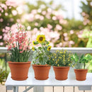 16 inch Plastic-Flower-Pot-for-Indoor-Plants, 4 Pack Large Outdoor Planter Pot with Drainage Holes & Saucers, Resin Decorative Garden Pots Planters by CozyNest Decor