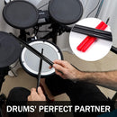 5A Nylon Drumsticks for Kids Adults: Light Durable Drum Sticks Black Red with Anti-Slip Handles for Electronic Drums Exercise Percussion Accessories (2 Pairs) by TinyTreasures Baby Boutique