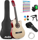 Moukey 38" Acoustic Guitar for Beginners Kids Youth Adult Cutaway Guitarra Acustica Kit with Chord Poster, Gig Bag, Tuner, Picks, Nylon Strings, Capo, Strap - Natural by TinyTreasures Baby Boutique