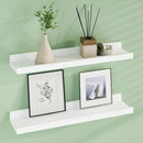 Floating Picture Ledge Shelves 24 Inch Solid Oak Wood Set of 2, Rustic Wall Storage Shelves with Lip, Kids Bookshelf, Photo & Picture Ledge Shelves for Bedroom, Living Room, Kitchen by CozyNest Decor