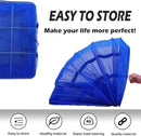 Drying Rack 4 Layers Folding Mesh, Foldable Nylon Netting, Hanging Drying Net, for Shrimp, Fish, Fruit, Vegetables, Herb, with Zipper Opening - Blue (25.59X13.78X13.78 in) by CozyNest Decor