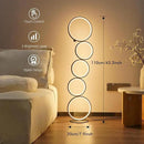 NUÜR 43.3" Modern Floor Lamp, LED Floor Lamp for Living Room, Dimmable, Circle Standing Lamp, Energy-Saving, Unique Lamp for Bedroom, Office, Home by CozyNest Decor