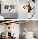 Farmhouse Gooseneck Wall Sconces Set of Two, Bathroom Brushed Nickel Vanity Light, Modern Indoor Wall Light Fixtures with Clear Glass for Bathroom Beside Mirror Living Room Hallway(Brushed Nickel) by CozyNest Decor
