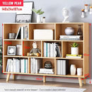 IOTXY Wooden Open Shelf Bookcase - 3-Tier Floor Standing Display Cabinet Rack with Legs, 10 Cubes Bookshelf, Pear Yellow by CozyNest Decor