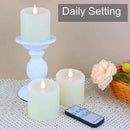 Flameless Candles Battery Operated with Remote Timer, 3D Moving Flame Flickering, Last 600+ Hours Battery Candles, Set of 3 Ivory Real Wax Electric LED Candle, 3" x 3" by CozyNest Decor