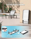 Chaise Lounge Outdoor, Foldable Aluminum Pool Lounge Chairs with 5 Positions Recliner - Free Assembly - Patio Chaise Lounge Chair for Poolside, Beach, Yard (White) by GreenHaven Gardens