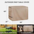 Outdoor Prep Table Cover- Heavy Duty Waterproof Cover for Outdoor Stainless Steel Table,Compatible with 46 inch Outdoor Utility Cart and Storage Cabinet Khaki by GreenHaven Gardens