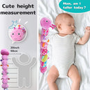 Baby Sensory Toys 0-12 Months, Plush Toys with Music and Rattle, Suitable for Newborn Baby Tummy time, can be Used as a Newborn Birthday, Holiday, Baptism Gift (Pink Caterpillar) by TinyTreasures Baby Boutique