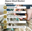 Alpaca Wool Throw Blanket | Super Soft, Lightweight, Breathable and Hypoallergenic | Non-Itchy or Scratchy (Green Gray Varicolored, Queen (U.S. Standard)) by CozyNest Decor