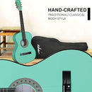 ADM Beginner Acoustic Classical Guitar 38 Inch Nylon Strings Wooden Guitar Bundle Kit for Kid Boy Girl Student Youth Guitarra Online Lessons with Gig Bag, Strap, Tuner, Strings, Cyan Green by TinyTreasures Baby Boutique