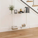 Acrylic Console Table, 2 Tier Acrylic Narrow Console Tables for Entryway,CHICUN, Square Legs, Skinny Console Table for Foyer, Sofa, Living Room,Clear by CozyNest Decor