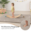 Baby Play Mat for Floor,Extra Large 59"×71" Tummy Time Mat,Thicker Memory Foam Mat for Toddler,Infant,Kids,Water Repellent Ultra Soft Coral Velvet,Non-Slip Backing Safe for Crawling(Beige) by TinyTreasures Baby Boutique