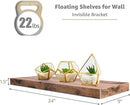 Sorbus Floating Shelves for Wall - 24" Bathroom Shelves, Wall Decor for Bedroom, Kitchen, Living Room, Home Decor & Book Storage - Mounted Floating Shelf with Invisible Brackets (Mahogany, 3 Pack) by CozyNest Decor
