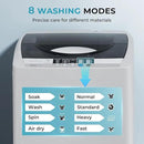 Euhomy 1.59 Cu.Ft. Portable Washing Machine, 11 LBS Capacity, 8 Functions, 8 Water Levels,Full Size Washing Machine with Drain Pump and LED Display for Apartments, RVs, Homes, Gray by CozyNest Decor