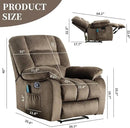 Massage Recliner Chair with Heat and Massage, Soft Fabric Ergonomic Manual Reclining Chairs, Heavy Duty Reclining Sofa Chair with Side Pockets for Living Room (Taupe) by CozyNest Decor