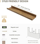 Picture Ledge Shelf, Wood Floating Shelves Set of 4, 24 inch Picture Ledge Shelves, Photo Ledge Nursery Book Shelves Wall Mounted for Living Room Kids' Room Bedroom, Color Walnut by TinyTreasures Baby Boutique