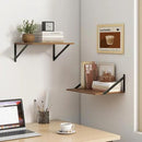 Deep Floating Shelves for Wall, 12 Inch Deep Floating Shelves Set of 2, 16"W x 12"D Wall Shelf, Wide Display Ledges Shelves for Bedroom, Bathroom, 12 Deep Bookshelf Wall Mounted - Walnut Color by CozyNest Decor