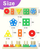 Montessori Toys for 1 2 Year Old Girl and Boy Birthday Gifts, Shape Sorter Wooden Toys for Toddlers Age 1-3 2-4, Learning Educational Sensory Stacking Toddler Puzzles by TinyTreasures Baby Boutique