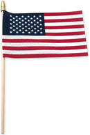 Super Tough 4"x6" Cotton US Stick Flag with Spear Tip - USA-Made Hand Held American Ensign for Parades, Holidays, and Events - Durable Cotton Fabric - Ideal for Patriotic Celebrations -100 Pack by GreenHaven Gardens