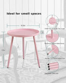 AOJEZOR Side Table: End Table for Any Room - Round Side Tables for Small Spaces - Pink with 3 Legged by CozyNest Decor