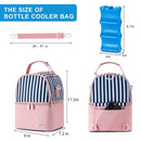 Breastmilk Cooler Bag with Ice Pack Fits 6 Baby Bottles up to 9 Ounce, Breast Milk Pump Cooler Bag with Shoulder Strap for Nursing Mom Daycare, Work, Travel- Straps by TinyTreasures Baby Boutique