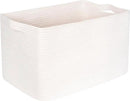 MINTWOOD Design 22in Extra Large Blanket Basket Holder Living Room, Rectangle Rope Woven Storage Basket with Handles for Laundry, Pool Towels, and Shoes, Dog Toy Organizer Bin Box, Creamy White by GreenHaven Gardens