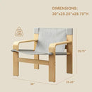 Mid-Century Accent Chair with Wide Armrest & Solid Wood Frame, Detachable and Washable Armchair, Modern Living Room Reading Chairs for Bedroom Sunroom Bedroom Balcony,White by CozyNest Decor