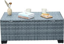 Outdoor Storage Table Wicker Patio Coffee Table All-Weather Rattan Side Table with Waterproof Cover, Grey by GreenHaven Gardens