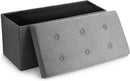 Sorbus Storage Ottoman Bench – Collapsible/Folding Bench Chest with Cover – Perfect Toy and Shoe Chest, Hope Chest, Pouffe Ottoman, Seat, Foot Rest, – Contemporary Faux Suede (Gray) by CozyNest Decor