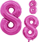 GOER Hot Pink Foil Balloons Number 8,Huge Number Balloons for 8th Birthday Party Supplies Anniversary Decorations(3 pcs,42 inch,32 inc,16inch) by TinyTreasures Baby Boutique