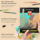 ARTEZA Kids Coloring Book and Colored Pencils Set, Dinosaur Illustrations, 50 Double-Sided Sheets, 100-lb Paper by TinyTreasures Baby Boutique