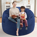 3FT Bean Bag Chair, Comfy Bean Bag Chairs with Memory Foam Filled, Fluffy Beanbag Sofa with Dutch Velvet Cover, Round BeanBag Chairs for Living Room, Playroom - Blue by TinyTreasures Baby Boutique