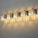 Modern Bathroom Vanity Light 5-Lights Black Gold Crystal Wall Lamp Bathroom Modern Crystal Vanity Lighting by CozyNest Decor