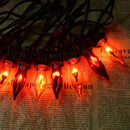 27.8 FT Halloween Decorations, C7 Clear Orange and Purple Halloween Lights, Flickering Flame String Lights Outdoor, E12 Screw Base, Flame String Lights for Halloween Garden Patio Party Decor, Black by GreenHaven Gardens