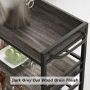 BON AUGURE Bar Cart, Home Bar Serving Cart on Wheels, Mobile 3 Tier Liquor Beverage Carts with Wine Rack and Glass Holder (Grey Oak) by CozyNest Decor