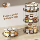 LAMU 2 Tier Lazy Susan Turntable Organizer 9.25'' Rotating Spice Rack Organization for Cabinet, Kitchen, Pantry, Countertop, Bathroom, Vanity, Medicine Cabinet Organizer, Grey by CozyNest Decor