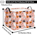 HIYAGON Rectangular Halloween Basket for Boys and Girls Kids Trick or Treat Pumpkin Basket for Halloween Parties Cute Storage Bin Organizer Box Room Decor(Pink Halloween) by TinyTreasures Baby Boutique