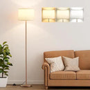Ambimall 60'' Modern Floor Lamp with Shade, Tall Lamps for Living Room, Bedroom, Office, Dining Room, White Shade with Brown Pole(Without Bulb) by CozyNest Decor
