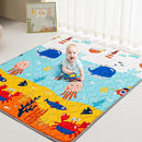 Baby Play Mat - Thicken 71x59 Inch Soft Foam Crawling Mat for Playpen & Floor, Non-Slip Waterproof Playmats for Infants & Toddlers, Portable Foldable & Machine Washable, Ocean World by TinyTreasures Baby Boutique