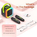 Mini Karaoke Machine for Kids Adults, Portable Bluetooth Mini Karaoke Microphone Singing Speaker Karaoke Player with 2 Wireless Mic, for All Smartphones,Birthday, Family,Home Party (Black Green) by TinyTreasures Baby Boutique