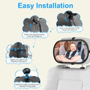 Baby Car Mirror, Safety Car Seat Mirror for Rear Facing Infant, Clear Wide View, 360°Rotation, Easily Observe the Baby Move, Secure, Shatterproof, Crash Tested and Certified (Black) by TinyTreasures Baby Boutique