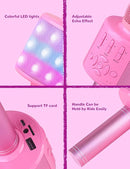 Amazmic Toys for Girls, Kids Karaoke Microphone Toddler Microphone for Kids with Lights, Birthday Gift for Girls, Boys Toy Age 3 4 5 6 7 8 9 10-14+(Pinkcolor) by TinyTreasures Baby Boutique