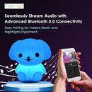 Combined Bluetooth Speaker & Nightlight With 9 Color Emissions, Child Friendly Silicone & BPA Free, USB Recharging, Receives Audio From Computer, Phone Or Tablet, and includes Remote Control (Dog) by TinyTreasures Baby Boutique