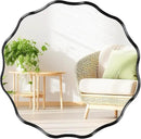 Fabuady Black Round Wavy Edge Mirror - 20'' Circle Wall Mirror with Metal Frame, Decorative Hanging/Leaning Mirrors for Bathroom, Bedroom, Living Room, Hallway, Entryway, Office, Home Decor by CozyNest Decor
