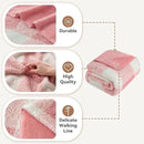 LURKA Checkered Sherpa Fleece Throw Blanket - Extra Thick and Warm Winter Soft Fuzzy Plush Blanket for Couches, Beds & Pets, Powder Pink, 50x60 Inches by CozyNest Decor