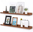 AZSKY Floating Shelves for Wall Bookshelf Wall Mount Light Walnut Picture Ledge Shelf 36 Inch Photo Picture Frames Display and Storage Shelves a Set of 2 for Bedroom Living Room Bathroom Kitchen by CozyNest Decor