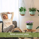 10 inch Self Watering Hanging Planters for Indoor Plants, 2 Pack Hanging Baskets for Outdoor Plants, Hanging Flower Pots with Drainage Holes & 2 Kinds of Plant Hangers for Home Decor, Green by GreenHaven Gardens