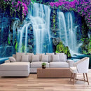 FENDROM Waterfall Tapestry Purple Forest Wild Flowers Floral Mountain Jungle Plants Nature Landscape Wall Hanging Bedroom Living Room Hanging Decorative Blanket by CozyNest Decor