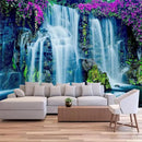 FENDROM Waterfall Tapestry Purple Forest Wild Flowers Floral Mountain Jungle Plants Nature Landscape Wall Hanging Bedroom Living Room Hanging Decorative Blanket by CozyNest Decor