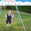 2-in-1 Toddler Swing Set with Metal Stand, Safety Belt & 4 Anchors - A-Frame Swing for Kids 6 Months+ (Pink, Indoor/Outdoor Backyard Playground) by TinyTreasures Baby Boutique
